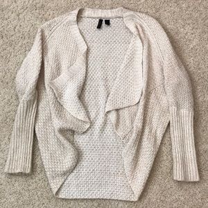 draped front oatmeal cardigan